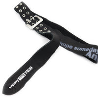 DOUBLE-EYELET DEERSKIN IRREGULAR BELT