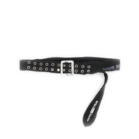 DOUBLE-EYELET DEERSKIN IRREGULAR BELT