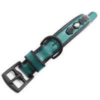 LUXURY DOG COLLAR MEDIUM / HEXAGON STUDS