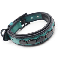LUXURY DOG COLLAR MEDIUM / HEXAGON STUDS