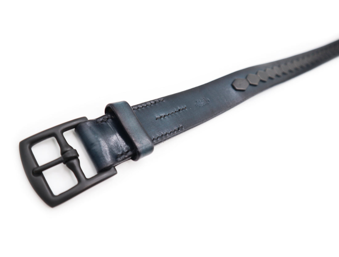 SF HEXAGON STUDS BELT / PATINA×NAVY