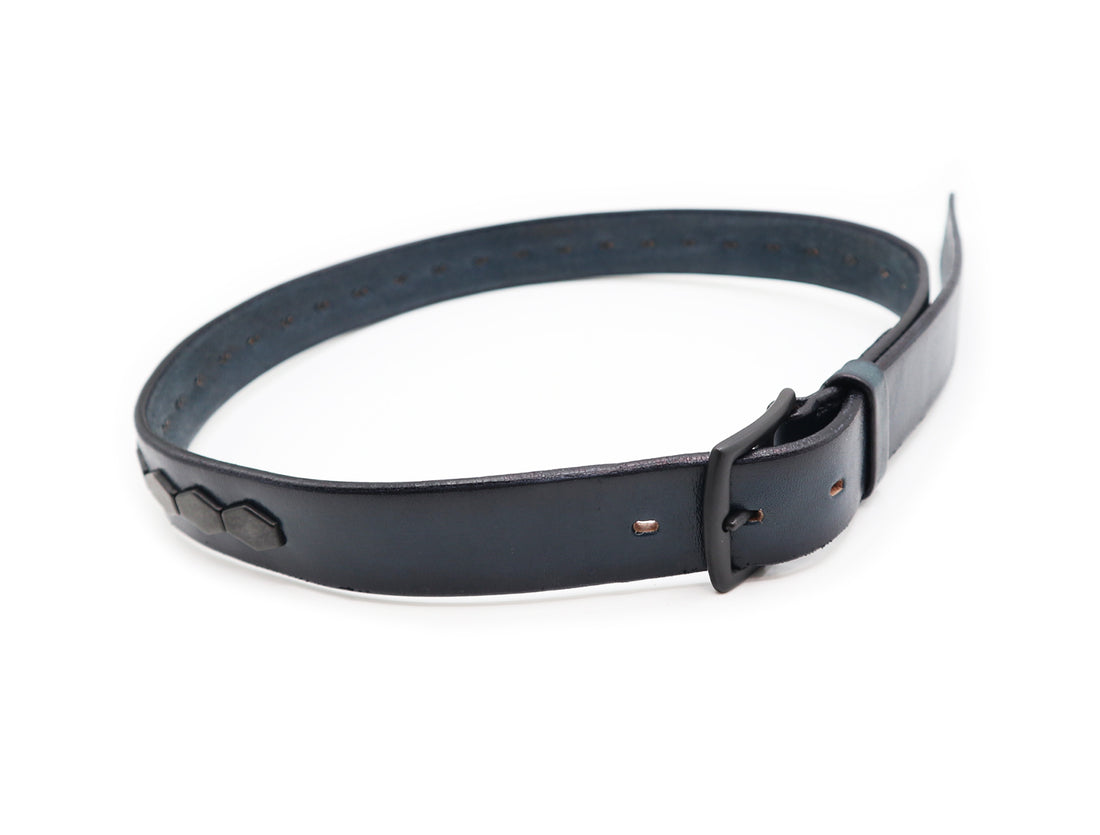 SF HEXAGON STUDS BELT / PATINA×NAVY