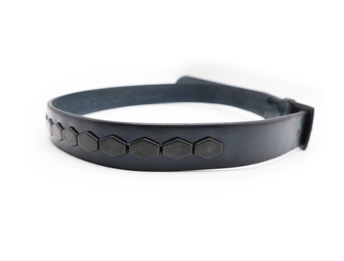 SF HEXAGON STUDS BELT / PATINA×NAVY