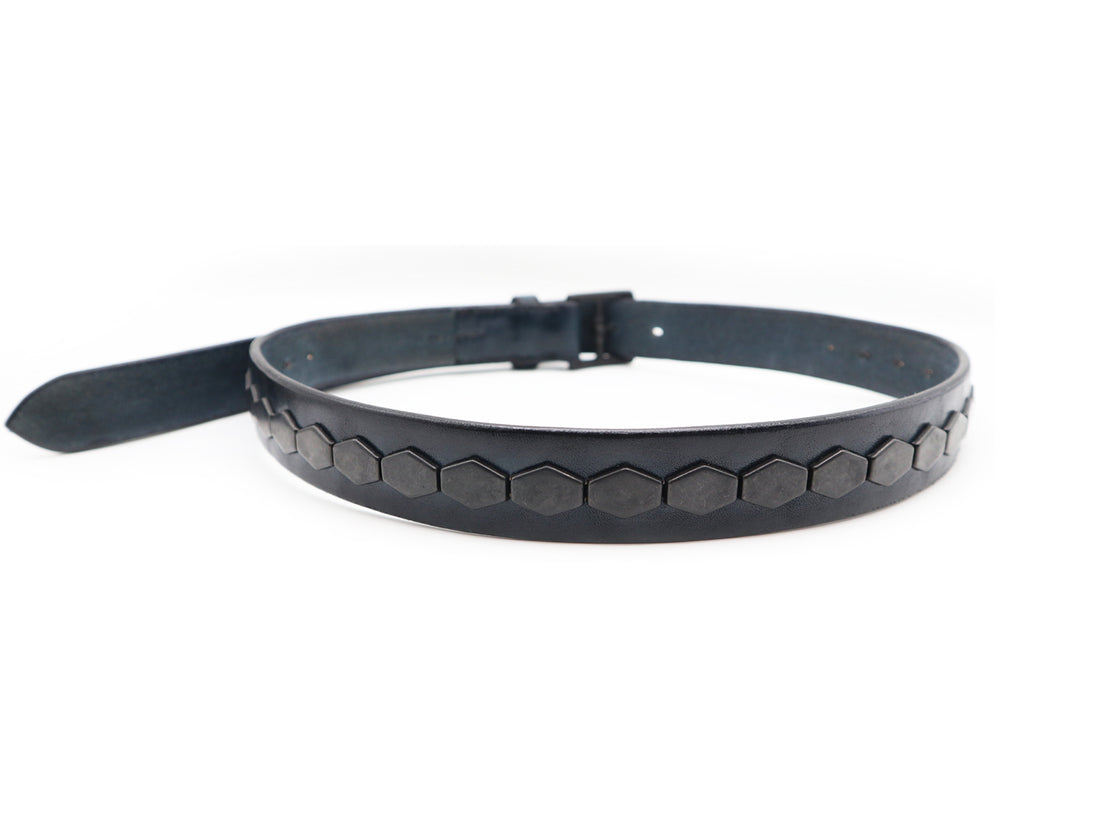 SF HEXAGON STUDS BELT / PATINA×NAVY