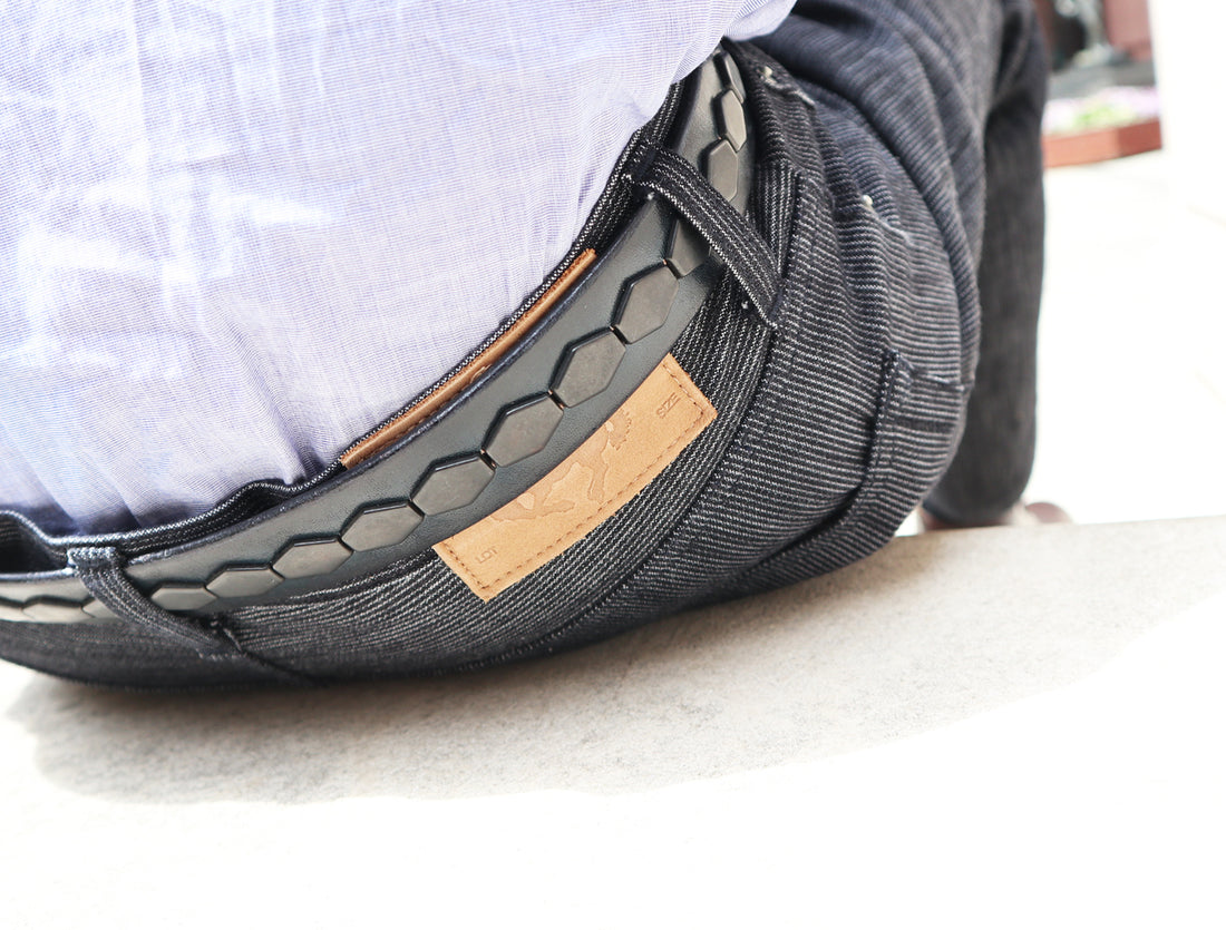 SF HEXAGON STUDS BELT / PATINA×NAVY