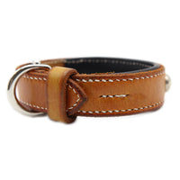 LUXURY DOG COLLAR MEDIUM / STUDS×PATINA / サドル