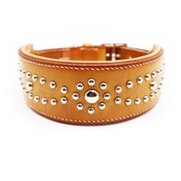 LUXURY GRAYHOUND DOG COLLAR XL / STUDS×PATINA / サドル