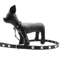 LUXURY DOG LEASH / PYRAMID STUDS / ブラック