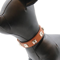 LUXURY DOG COLLAR SMALL / PYRAMID STUDS / オレンジ