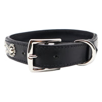 LUXURY DOG COLLAR LARGE / STUDS / ブラック
