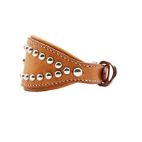 LUXURY GREYHOUND DOG COLLAR SMALL / CERBERUS STUDS / ナチュラル