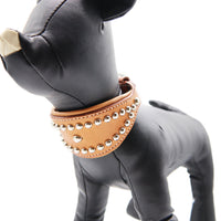 LUXURY GREYHOUND DOG COLLAR SMALL / CERBERUS STUDS / ナチュラル