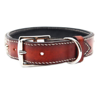 LUXURY DOG COLLAR LARGE / STUDS×PATINA / ブラウン
