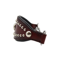 LUXURY GREYHOUND CHOKE COLLAR SMALL / STUDS×PATINA / ダークブラウン