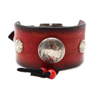LUXURY GRAYHOUD DOG COLLAR SMALL / KOKOPELLI CONCHO / レッド