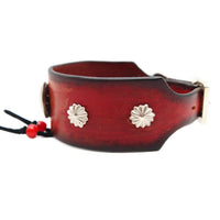 LUXURY GRAYHOUD DOG COLLAR SMALL / KOKOPELLI CONCHO / レッド